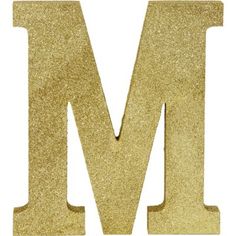 the letter m is made out of gold glitter