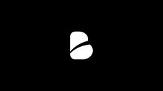 a black and white logo with the letter b in it's center, on a dark background