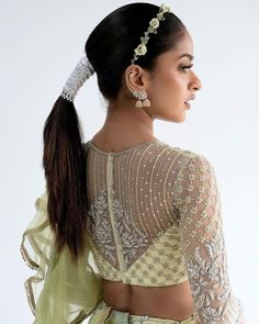 Designer Embroidered Blouse | Blouse Designs | Blouse Inspiration Trendy Blouse Back Designs, Lehenga Blouse Back, Netted Blouse Designs, Kerala Saree, Net Blouses