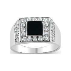 a black and white diamond ring