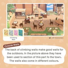 an animal crossing game with the caption that reads, outside walls