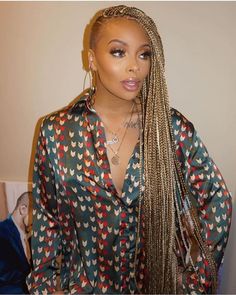 Boho Braids Shaved Sides, Eva Braids, Eva Marcille Braids, Braids With Shaved Sides Black Women, Undercut Braids, Vacay Hair, African American Braided Hairstyles, Side Shave