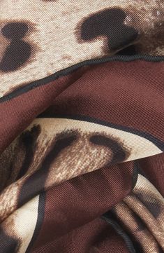 A square silk scarf lets you add a small but wild touch to lots of looks. 34" square 100% silk Dry clean Made in Italy Italy, Nordstrom, Square Silk Scarf, Silk Scarf, Light Brown, Leopard Print, Dolce And Gabbana, Dry Clean, In Italy