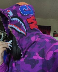 Purple Bape Hoodie Outfit, Purple Bape Jacket, Bape Jacket, Thats All, Estilo Swag