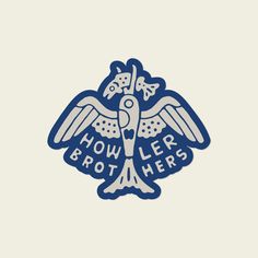 a blue and white sticker with the words how leap brothers written in large letters