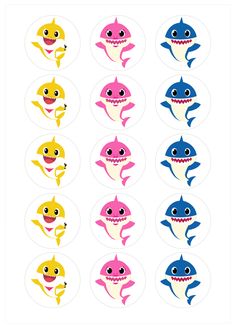 stickers with different types of sharks on them