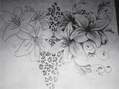 some flowers are drawn on a piece of paper