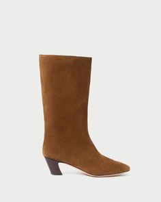 Shop the Cleo Cargo Suede Mid-Calf Boot at Loefflerrandall.com Eyeglass Jewelry, Mid Heel Boots, Travel Scarf, Evening Flats, Skin Care Shopping, Mid Boots, Loeffler Randall, Goat Leather, Cleanser And Toner