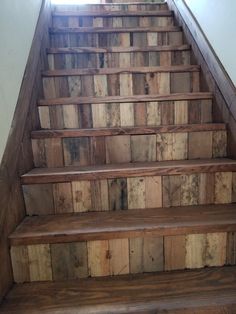 some wooden steps leading up to a window