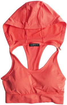 Runner Island Womens Sports Bra Hoodie High Impact Workout Tank Top Compression Unique Runner Gift at Amazon Women’s Clothing store Hello October, Pink Sports