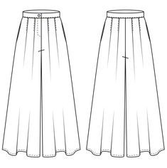 the front and back view of a women's skirt