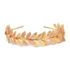 "Introducing our whimsical handmade headpiece, a captivating fusion of bohemian charm and nature-inspired elegance. Crafted with meticulous artistry, the alternating leaves in gold and rose gold plating create a rustic and vintage allure, making it a perfect accessory for any occasion. Elevate your style with this enchanting headpiece, a timeless and sellable piece that exudes the essence of whimsical, bohemian chic. Piece approximate measurements: entire headband measures 16\" adorned part is 12\" long, 2.5\" at its widest and 0.5\" at its tallest Materials rose gold and 24 karat gold plated brass leaves gold plated metal flexible headband The headband, offered in a \"full-head\" version, can be customized to a \"half-head\" upon special request, adding a personalized touch to your access Handmade Headpiece, Gold Leaf Headband, Pastel Pink Weddings, Leaf Headband, Rose Gold Leaf, Bohemian Headband, Leaves Headband, Bridal Wedding Hair, Tiara Crown