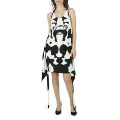 Burberry Ladies Dresses. SKU: 8054413. Color: Monochrome Ip Pttn. Burberry Cow-Print Pieced Cutout Silk Mini Dress. This silk dress is patterned with a cow print and features paneling, cutouts, and draped straps, a scoop neckline, a sleeveless design, A-line silhouette and mid-thigh length. 100% Mulberry Silk. Made in Italy. Size: 4.  Color: White.  Gender: female.  Age Group: adult. Bo Peep Dress, Sleeveless Cotton Dress, Burberry Dress, Short Gowns, Womens Fashion Casual Summer, Fitted Mini Dress, Ladies Dresses, Maxi Styles, A Cow