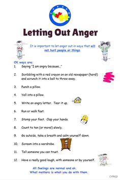 a poster with the words letting out anger written in it's upper and lowercase letters