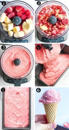 the steps to make strawberry ice cream in a blender