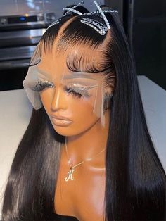 250% 13x6 HD Lace Frontal Wig Straight Lace Front Wigs Human Hair For Women HD Lace Wig 13x6 Human Edges Frontal Wig, Freestyle Frontal Wig, Lace Wig With Braids, Lace Wig Ideas, Straight Hair Lace Front Wig Styles, Frontal Wig Hairstyles Color, Blonde Frontal Wig Hairstyles, 32 Inch Wig, Lacefront Wig Styles