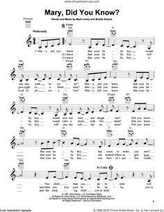 mary did you know? sheet music