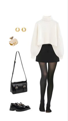 Fall Ootd, Fashion Gal, Ootd Fall, Mood Board Fashion, Photo Outfit, Black Mini Skirt, Outfit Goals, School Outfit, Black Mini