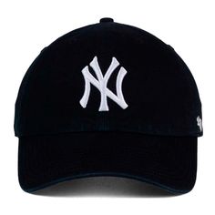 Baseball is the classic American sport and nothing is more classic than the look of this New York Yankees MLB black and white clean up cap. This low-crown, slightly curved bill hat is adjustable and shows your love for favorite team with their raised embroidery logo front and center. This style is presented in partnership with Lids® and is excluded from all promotions; unless otherwise specified. | '47 Men's New York Yankees MLB Clean Up Cap in Black NODIM Classic Baseball Cap For Sports Events, Classic Baseball Cap With Curved Visor For Sports Events, Classic Baseball Cap For Game Day, Collegiate Streetwear Baseball Cap With Curved Bill, Collegiate Style Dad Hat For Baseball Season, Classic Dad Hat For Sports Events, Black Dad Hat For Fan Gear With Curved Bill, Black Dad Hat With Curved Bill For Fan Gear, Black Curved Bill Dad Hat For Fan Gear