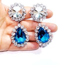 New! Blue Drop Dangle Chandelier Rhinestone Crystal Pageant Bridal Earrings 3 Inch was just added to eBay. Check it out! #eBay #eBaySeller Celebrities Earrings, Hollywood Jewelry, Pageant Earrings, Blue Chandelier, Shade Of Color, Belly Dance Jewelry, Vintage Inspired Earrings, Girl Earrings, Queen Jewelry