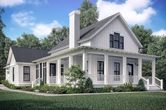 this is an artist's rendering of a house with porches and wraparound porches