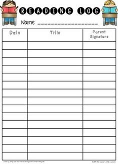 a printable reading log for children