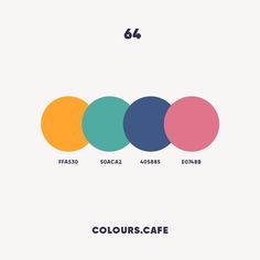 four circles with different colors in the middle and one circle on the bottom that says colours cafe