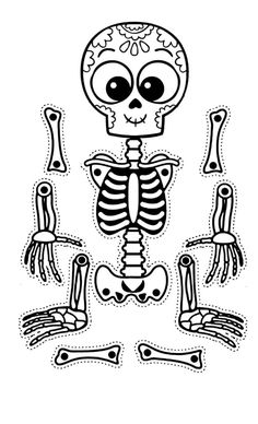 a black and white drawing of a skeleton