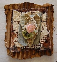 a piece of fabric with a rose on it