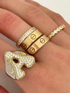 #epjewels #jewelry #rings #gold #stacking Ep Jewels, Luxury Jewelry Rings, Pretty Stacks, Rich Energy, Cape Cod Jewelry, Gold Digger, Ring Stack