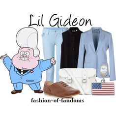 a cartoon character dressed in business attire and holding an american flag with the words lil giddon on it