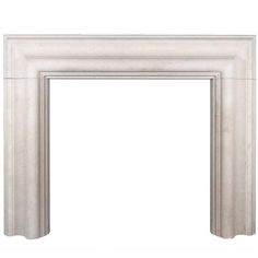 a white marble fireplace mantel with an ornate design