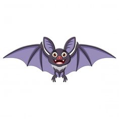 a cartoon bat with big eyes and large wings