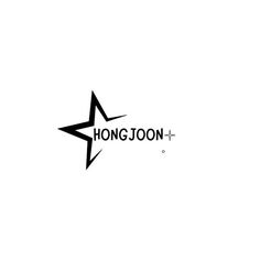 a black and white logo with the word hong joon