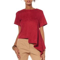 Style: Top Faux Suede with stretch. Fabric: 92% Polyester, 8% Spandex Suede Shorts, Suede Top, Suede Tops, Custom Gown, Western Tops, Short Sleeve Top, Short Tops, Faux Suede, Peplum Top