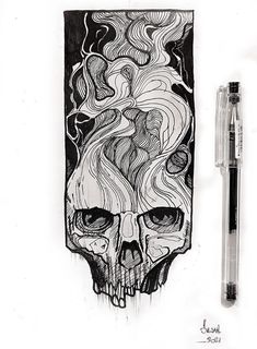 Unique Skull Drawing, Black Pen Art, Tattoo Art Drawings Sketches, Inktober Sketches, Inktober Ideas, Fast Drawing, Medieval Tattoo, Inktober 2024, Dark Art Tattoo