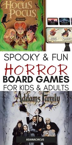 the spooky and fun horror board games for kids and adults are on display