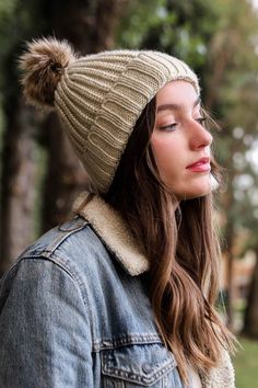 One of our softest beanies yet; so easy to pair with your favorite jeans and sweater for an effortlessly cool look. #LoveMyLeto 100% Acrylic Imported Jeans And Sweater, Art Glass Jewelry, Casual Bodysuit, Bachelorette Dress, Cool Look, Bridal Shower Dress, Faux Fur Pom Pom, Jumpsuit Shorts Rompers, Pom Beanie