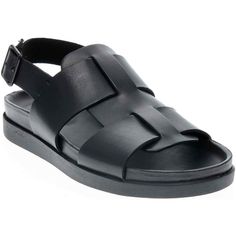 a pair of black sandals with straps on the bottom and one foot in the middle