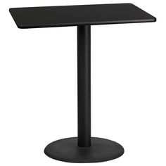 a black square table on a white background