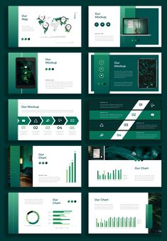 the green and white powerpoint presentation is ready to be used for presentations or presentations