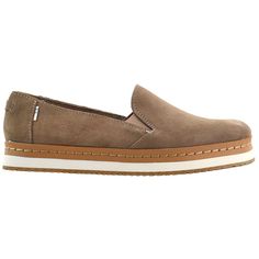 Palma Leather Wrap Slip On Shoes 10014284 Product Details Suede upper Slip on entry Dual goring for easy on/off Leather wrapped EVA midsole Rubber outsole A casual suede slip-on with a little extra height, featuring a platform sole with a leather wrapped EVA midsole. The Palma is the ideal slip-on that combines comfort and functionality, and gives you the calm and casual look you're going for! Additional Details Color: Beige Occasion: Casual Gender: Womens Age: Adult Brand: TOMS Beige Flats, Suede Fashion, The Calm, High Quality Shoes, Casual Flats, Leather Wraps, On Shoes, Slip On Shoes, Flat Shoes Women