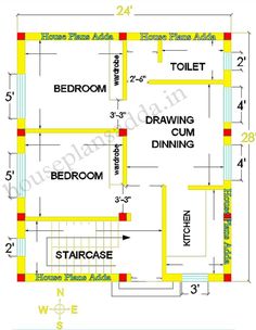 the floor plan for a house in india