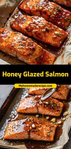 Salmon Recipes Baked Honey Garlic, Honey Butter Salmon Recipes, Honey Soy Salmon Baked, Yummy Salmon Recipes Oven Baked, Salmon Quick And Easy, Salmon Recipes Honey Glazed, Salmon Glaze Recipes Healthy, Miso Glaze Salmon, Sweet Sauce For Salmon