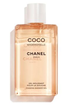 Free shipping and returns on CHANEL COCO MADEMOISELLE Foaming Shower Gel at Nordstrom.com. What it is: A moisturizing cleansing gel that produces a rich, creamy foam that cleanses skin and leaves it delicately fragranced.Fragrance story: This irresistibly sexy fragrance is a modern composition with a strong yet surprisingly fresh character. Sparks of fresh and vibrant orange immediately awaken the senses. A clear and sensual heart reveals the transpa Luxury Body Wash, Chanel Fragrance, Coco Chanel Mademoiselle, Cleansing Gel, Floral Scent, Coco Chanel, Shower Gel, Body Wash, Yves Saint Laurent