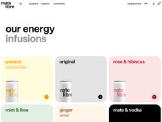 the website is designed to look like an energy drink