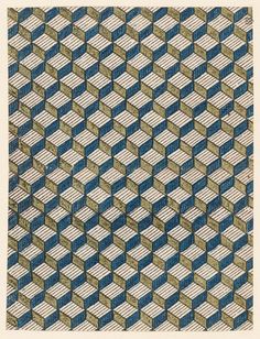 an image of a blue and white checkered pattern with squares on the bottom side