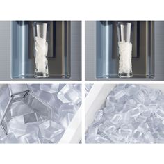 three pictures show the process of making ice in a blender