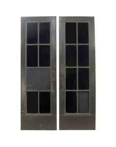 two windows with black glass are shown against a white background