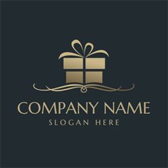 a gift box logo with a ribbon and bow on the top, is suitable for any business